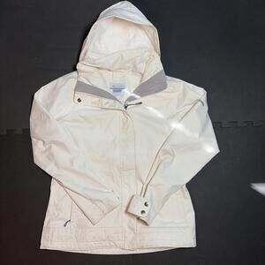 Columbia Omni Shield Size Medium Cream Womenswear Rain Coat Jacket Interchange